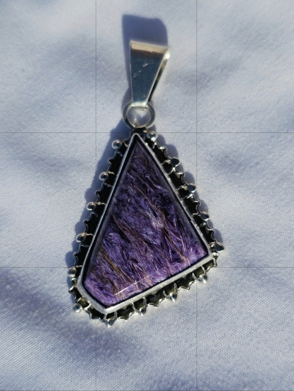 Vintage Jay King DTR 925 Large Charoite Statement Pendant 12g